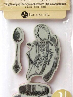 Share Tea Party Set Cup Saucer Pot Spoon Graphic 45 Cling Rubber Stamp